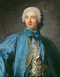 Portret van een heer in een blauwe jas